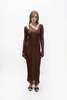 Priscavera Double Layer Maxi Dress - Bronze - Thumbnail 3