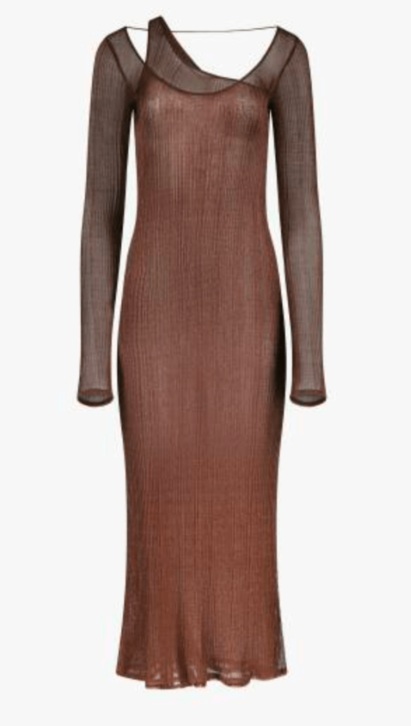 Priscavera Double Layer Maxi Dress - Bronze