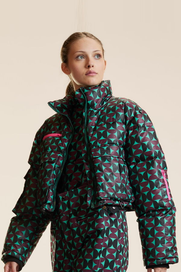 Cynthia Rowley Art Nouveau Puffer Jacket - Burgundy