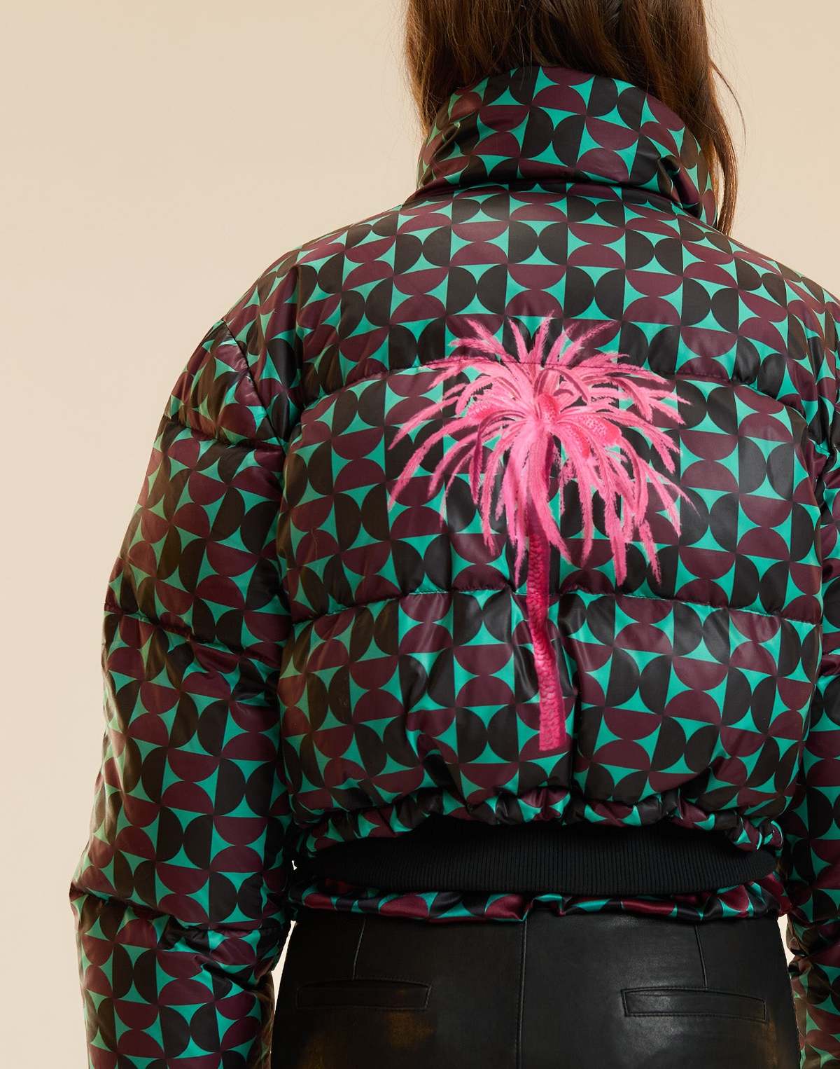 Cynthia Rowley Art Nouveau Puffer Jacket - Burgundy - Image 5 of 5