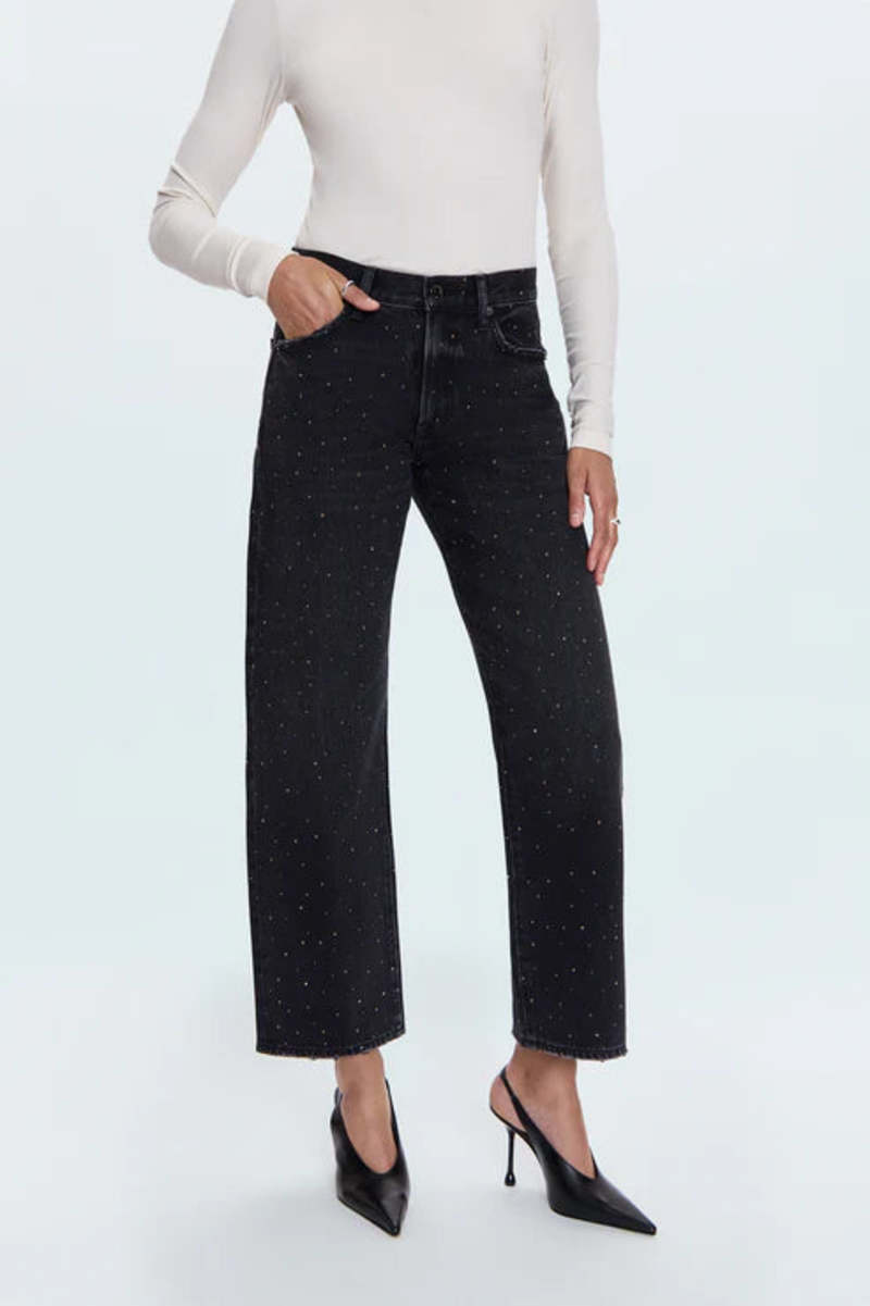 Pistola Lexi Mid Rise Bowed Straight Jeans