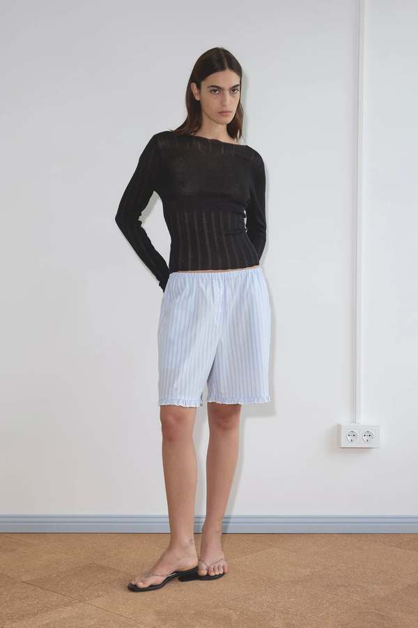 Deiji Studios Open Work Longsleeve Top - Black