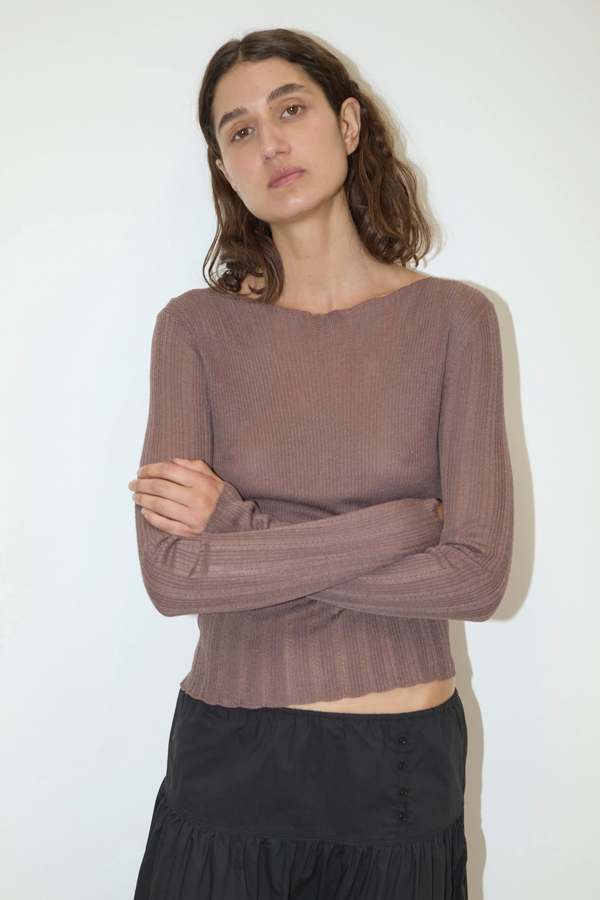 Deiji Studios Open Work Longsleeve Top