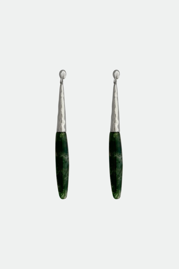 ABOAB Heirloom Earrings - Sterling Silver + Moss Agate