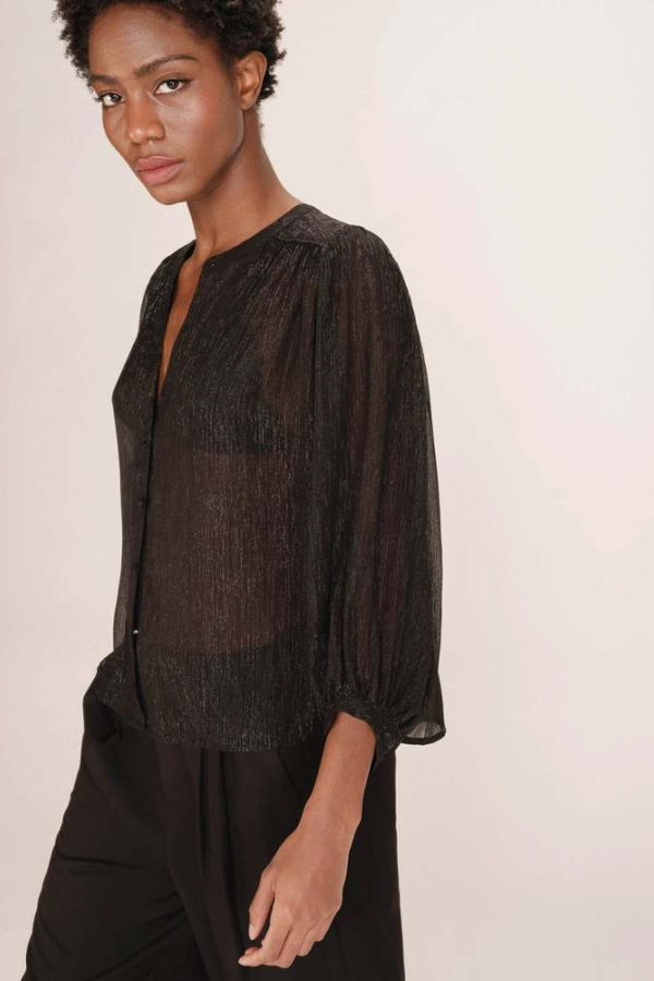 Grace & Mila Tarzy Blouse - Black Metallic
