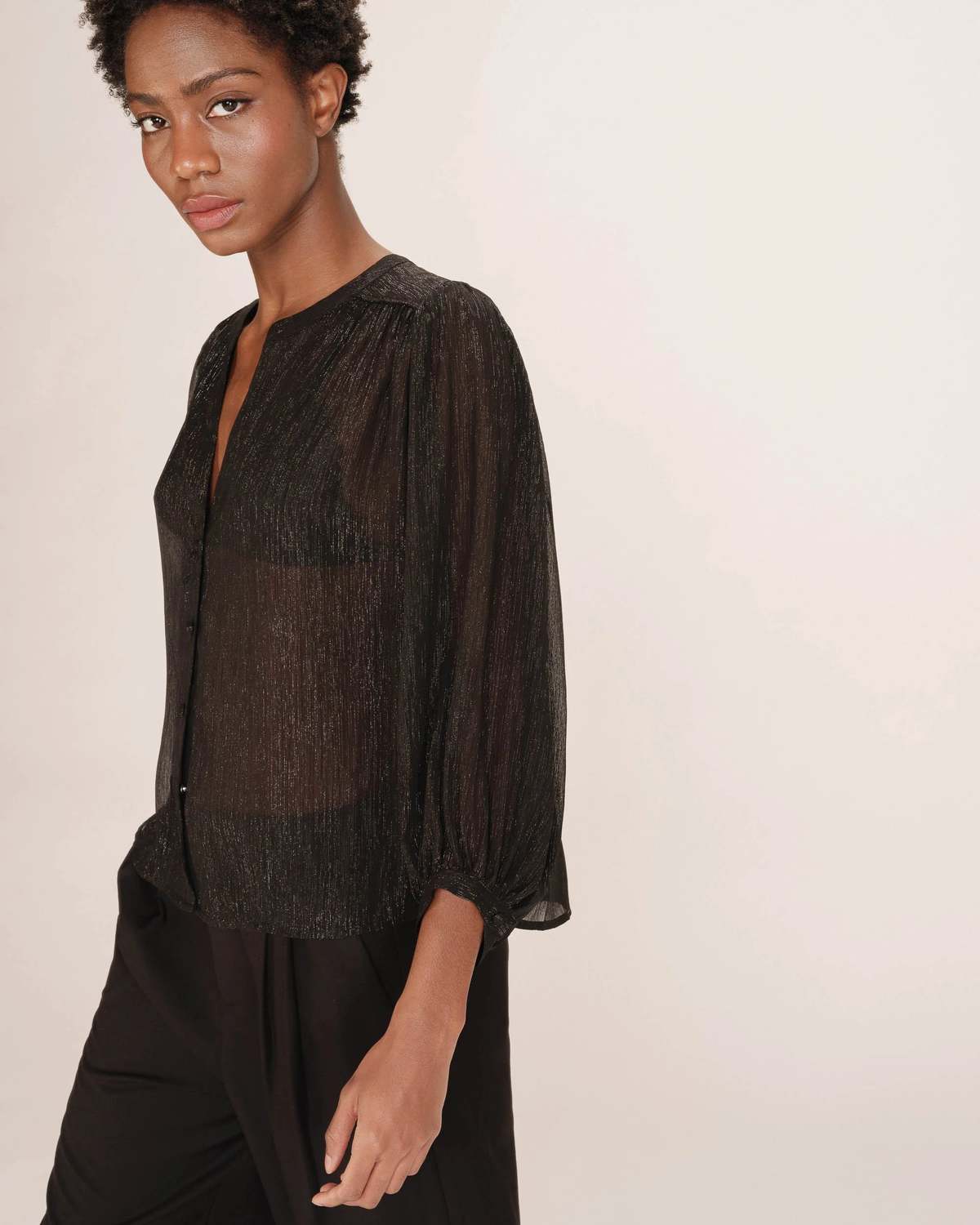 Grace & Mila Tarzy Blouse - Black Metallic - Image 1 of 5