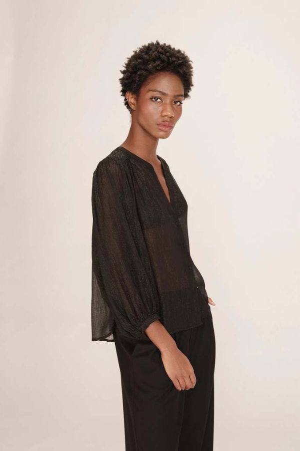 Grace & Mila Tarzy Blouse - Black Metallic
