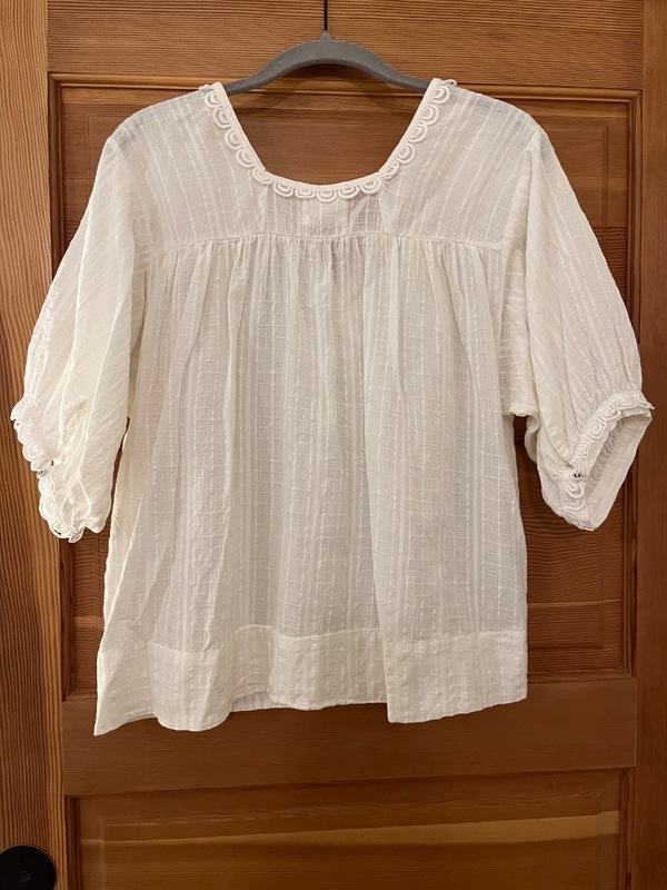 Mirth White Semi Sheer Blouse