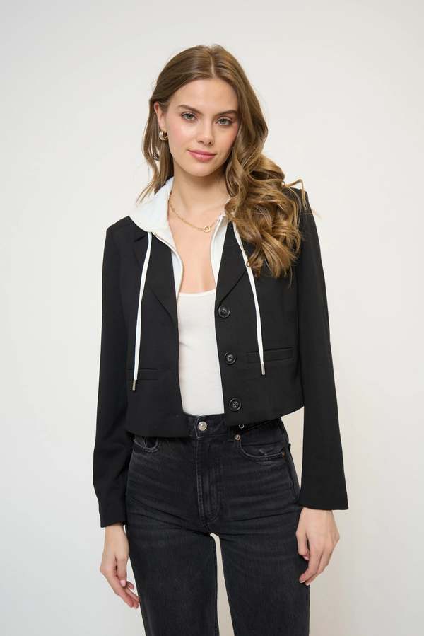 Central Park West Cropped Fitted Dickey Jacket