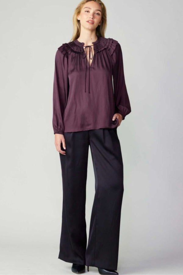 Current Air Shoulder Ruffle Top