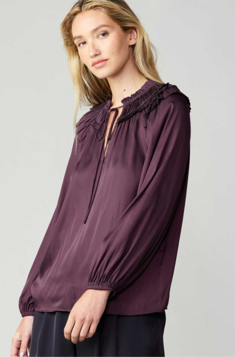 Current Air Shoulder Ruffle Top