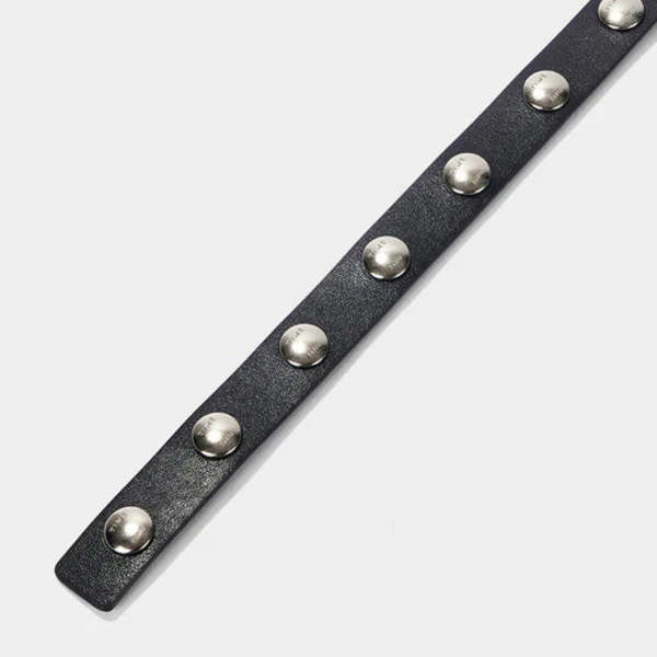 TIME Button Detail Belt - Black
