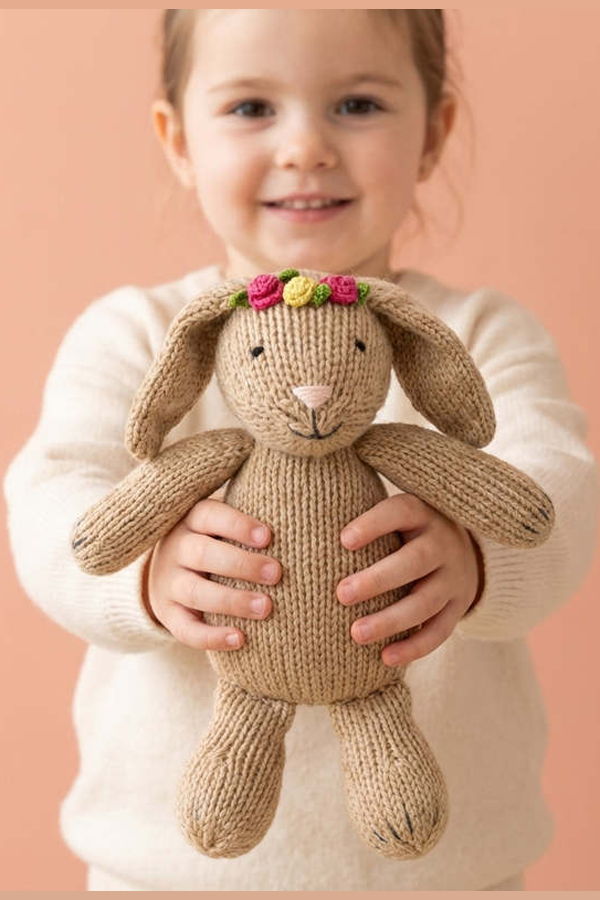 Melange Collection Bunny with Flowers Plush Toy