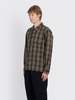 Margaret Howell Flap Pocket Overshirt Graphic Yarn Dyed Wool Shirt - Black/Brown - Thumbnail 2