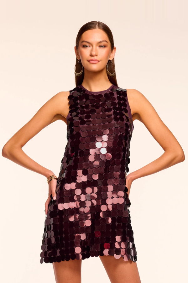 Ramy Brook Roxana Paillette Shift Mini Dress
