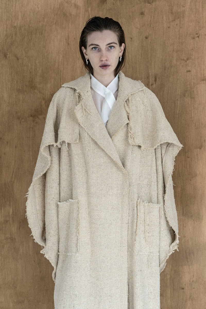 K M by L A N G E Kozhukh Deconstructed Wild Silk Oversize Coat