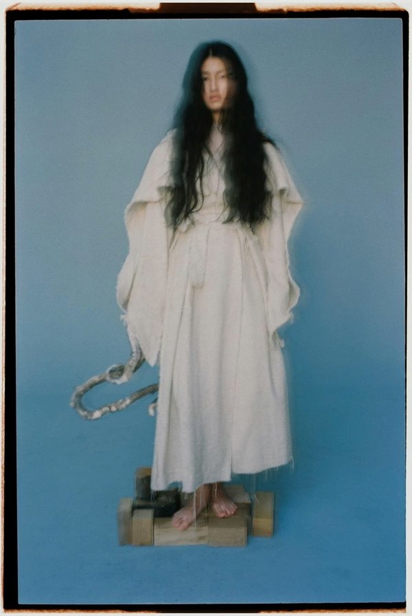 K M by L A N G E Kozhukh Deconstructed Wild Silk Oversize Coat