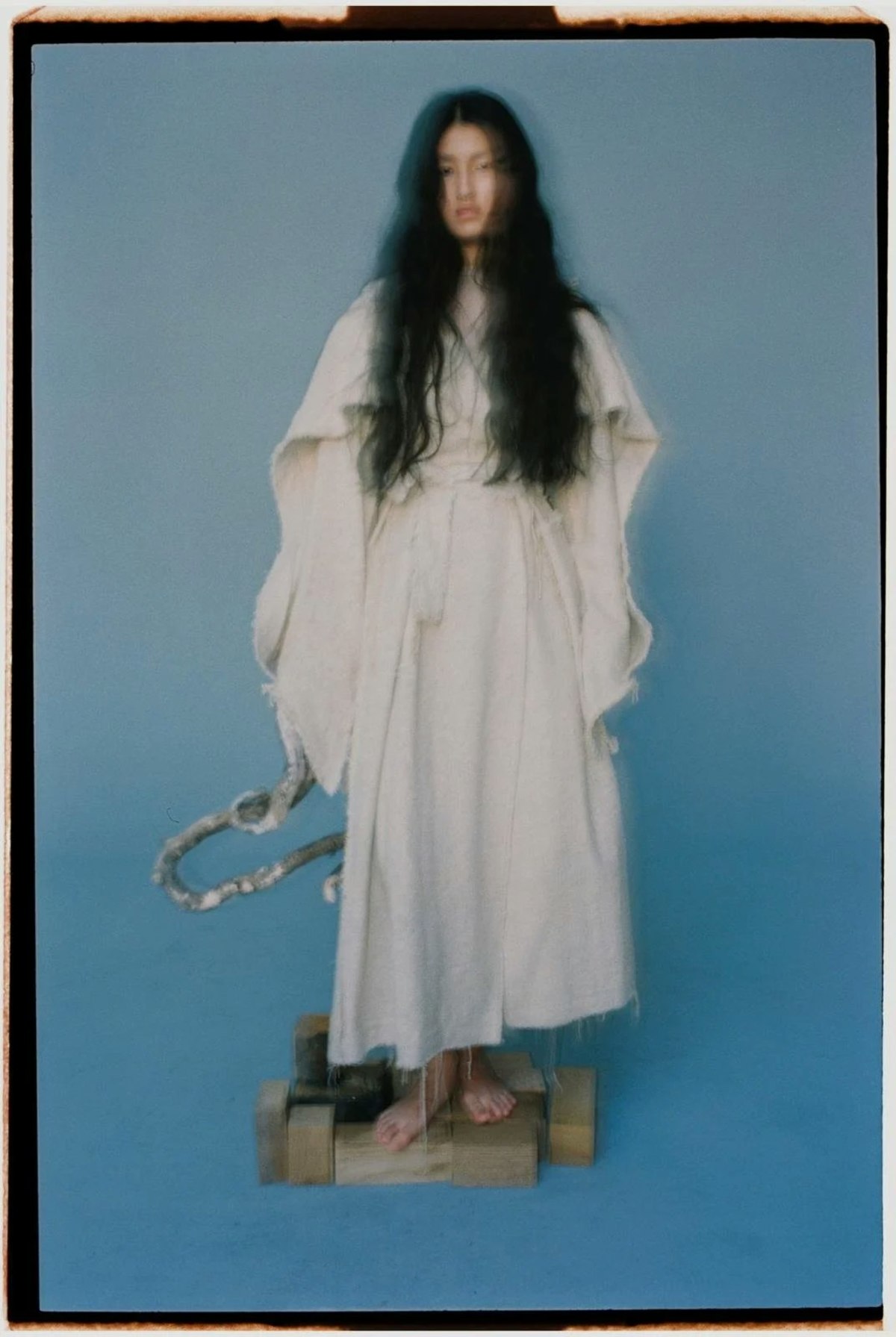 K M by L A N G E Kozhukh Deconstructed Wild Silk Oversize Coat - Image 9 of 13