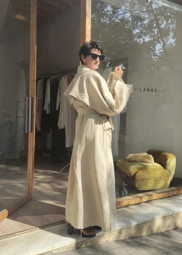 K M by L A N G E Kozhukh Deconstructed Wild Silk Oversize Coat