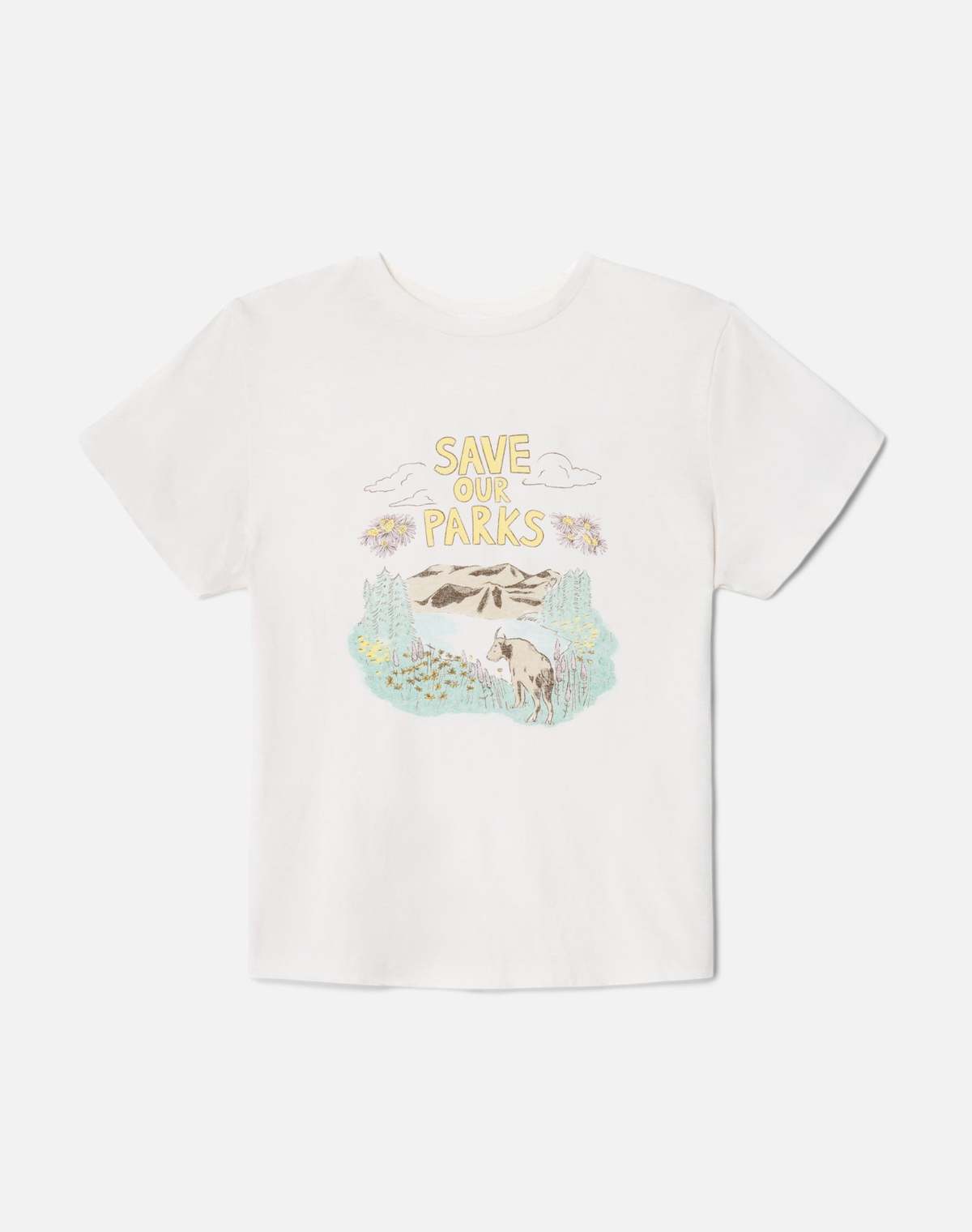 RE/DONE Save Our Parks Tee - Vintage White - Image 1 of 2