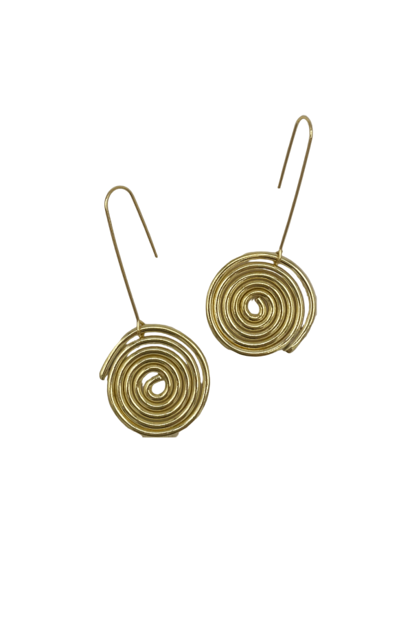 Line & Label Swirl Dangle Earrings