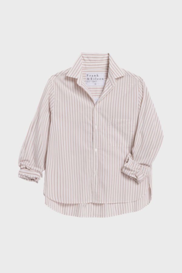 Frank & Eileen Silvio Shirt - Camel Cream Stripe