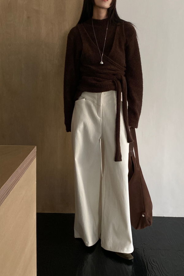 NKC Corduroy Wide Leg Pants - Cream