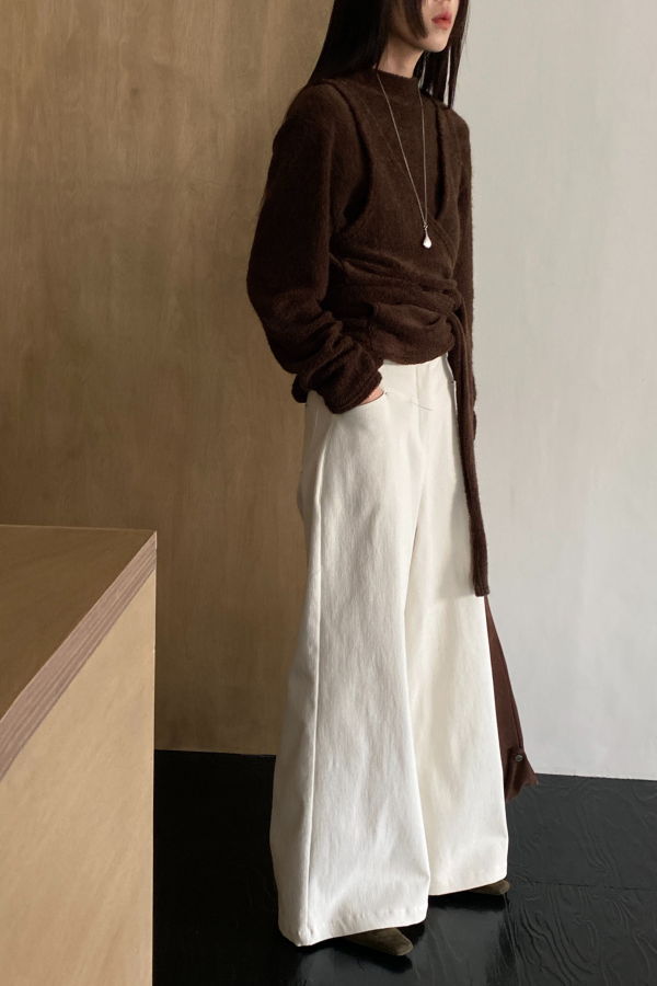 NKC Corduroy Wide Leg Pants - Cream