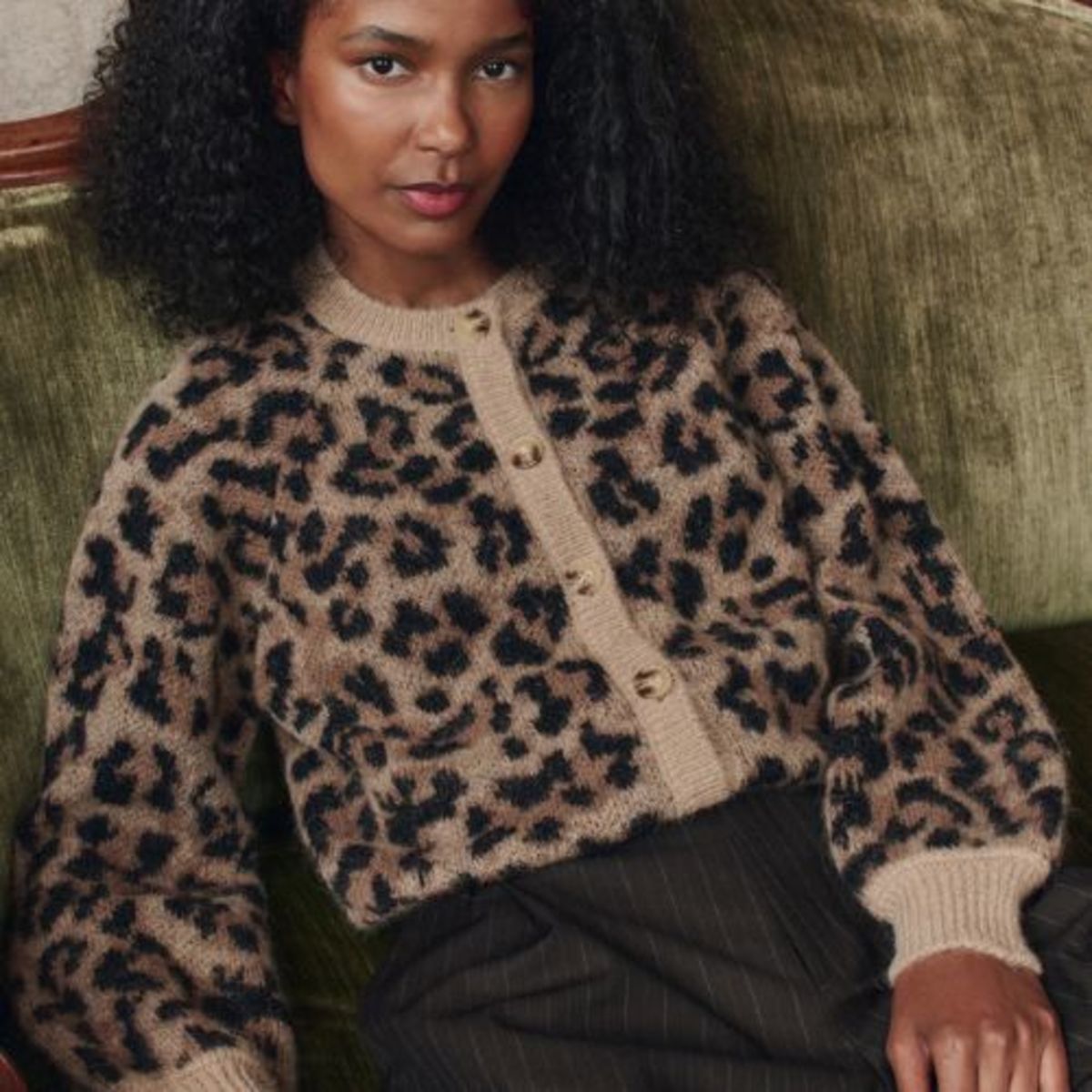 The Great. Windsor Cardigan - Leopard - Image 1 of 7