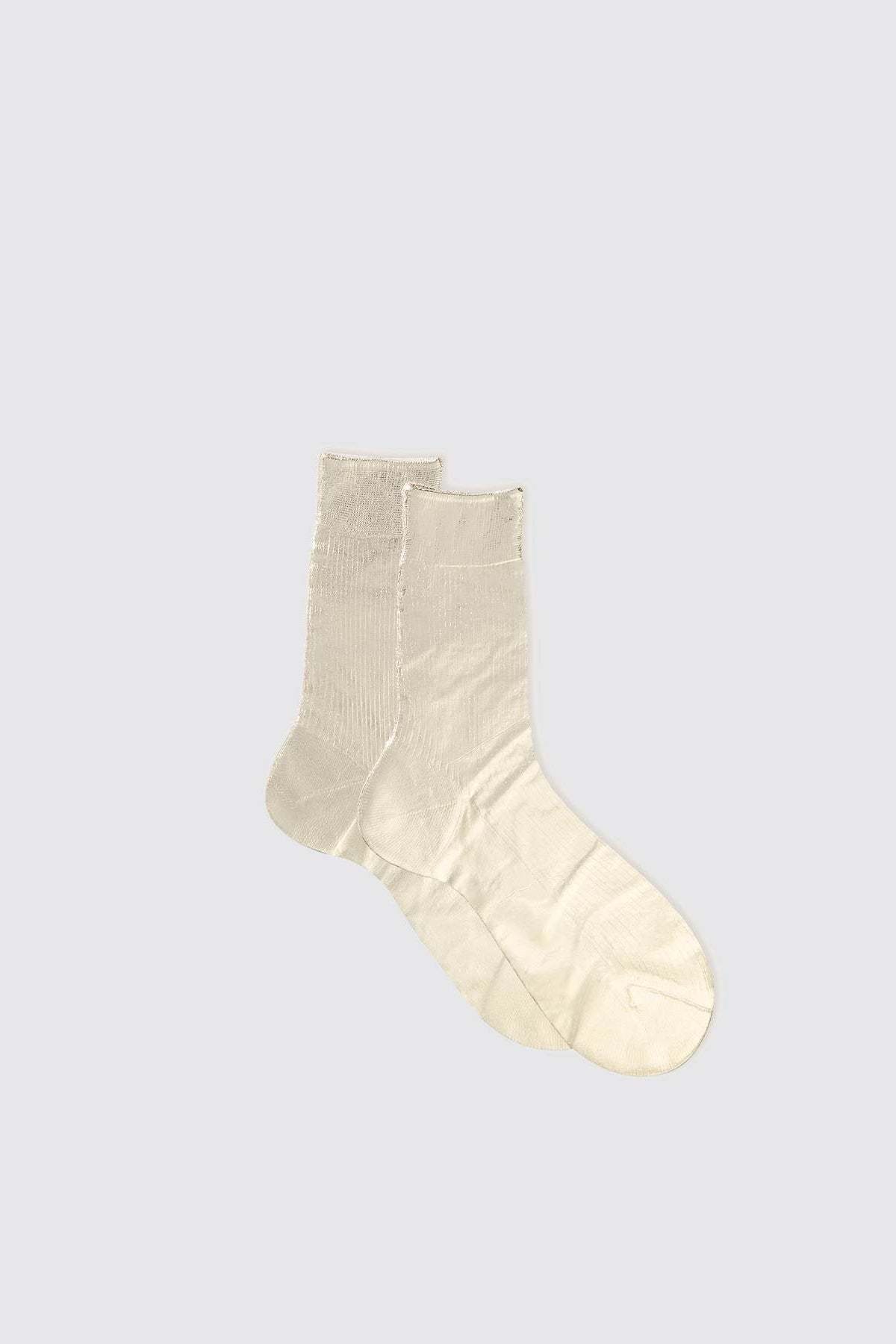Maria La Rosa Ribbed Laminated Socks - Platino - Image 1 of 3