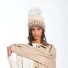 Mischa Lampert - Semi Stripe Beanie + White XL Pom Beanie - Thumbnail 2