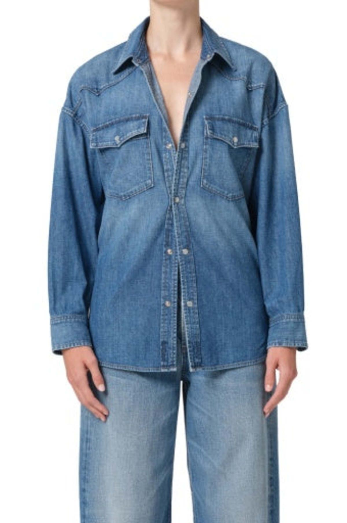 Citizens of Humanity Kayla Western Shirt - Douro (md indigo) - Image 5 of 5