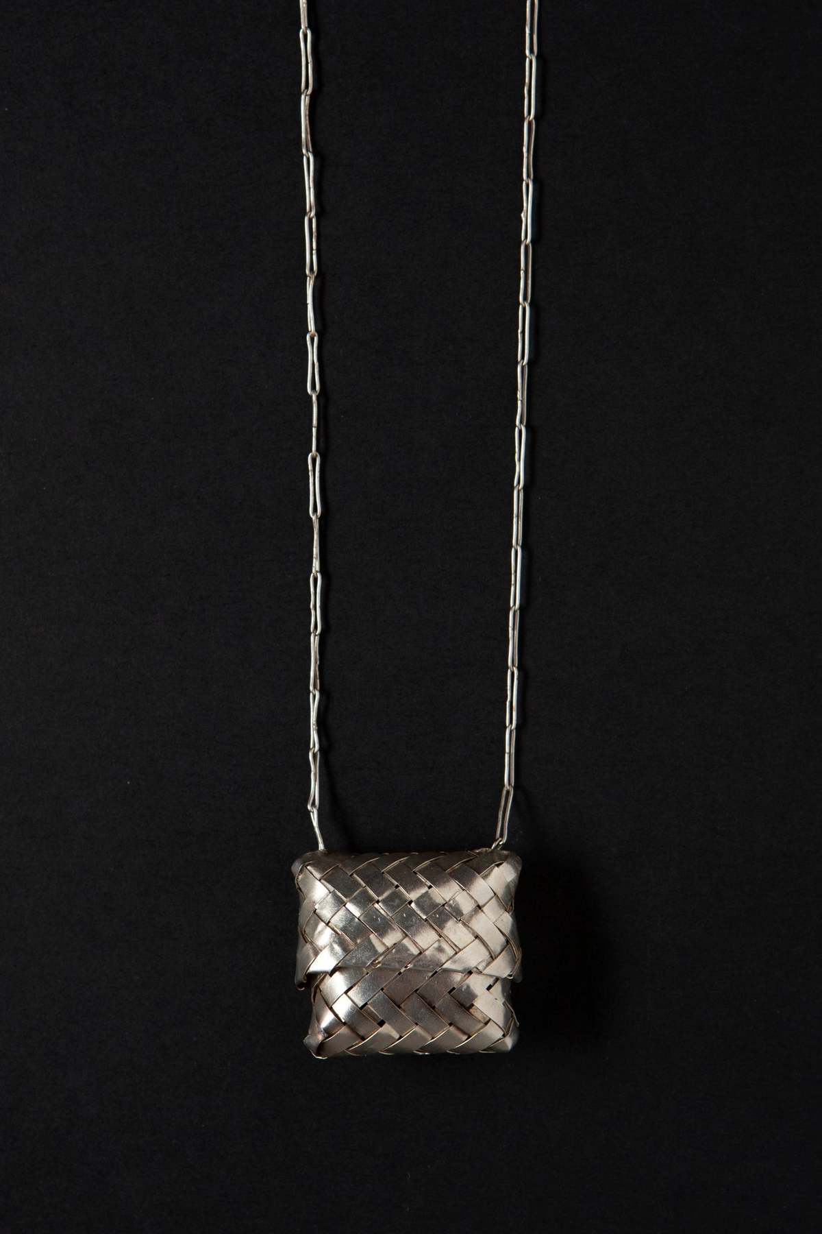 Taxco Woven Basket Necklace - Silver - Image 2 of 4