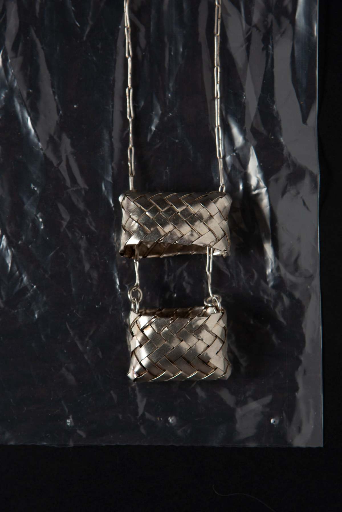 Taxco Woven Basket Necklace - Silver - Image 4 of 4