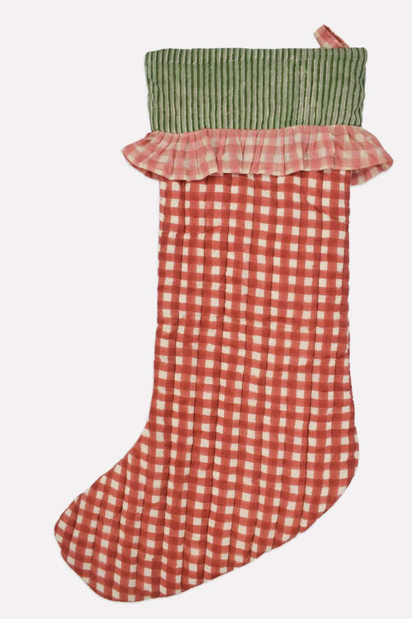 Yonder Gingham Ginger Christmas Stocking