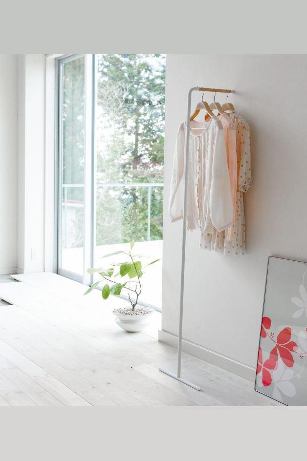 Yamazaki Home Leaning Coat Rack - White