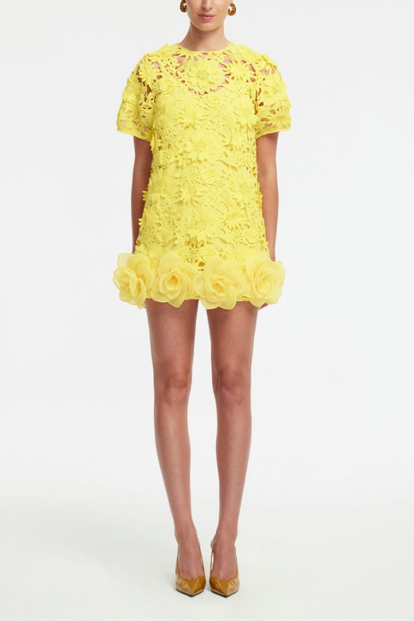 Leo Lin Maggie Lace Mini Dress - Sunshine