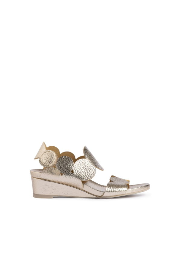 Pedro Garcia Wamil Wedge Sandals - Platino Cervo