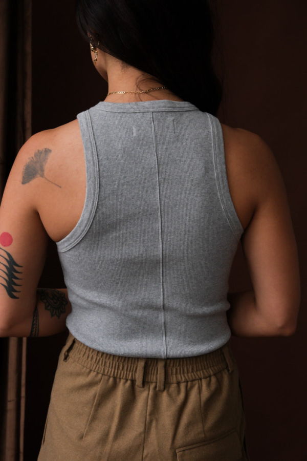 soldout.nyc Not So Basic Tank Top - Heather Grey