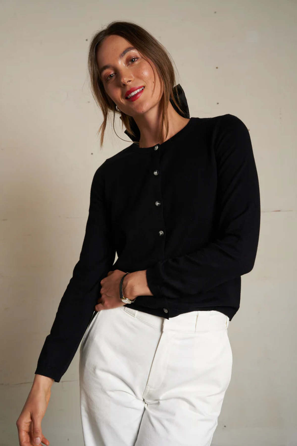Perfect White Tee Moira Cotton Cashmere Cardigan - Image 1 of 4