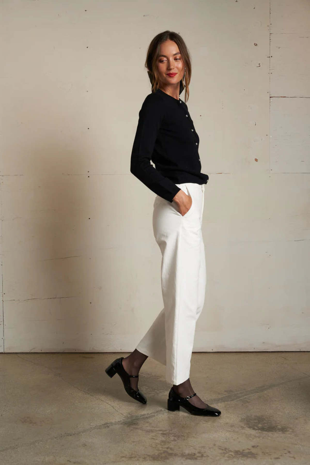 Perfect White Tee Moira Cotton Cashmere Cardigan - Image 2 of 4