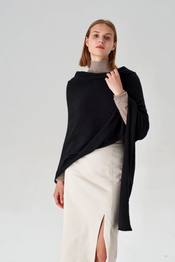 Pissenlit Cashmere Travel Wrap - Black
