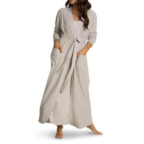 Long Silver Robe Barefoot Dreams Cozychic Lite Long Robe - Silver | Garmentory