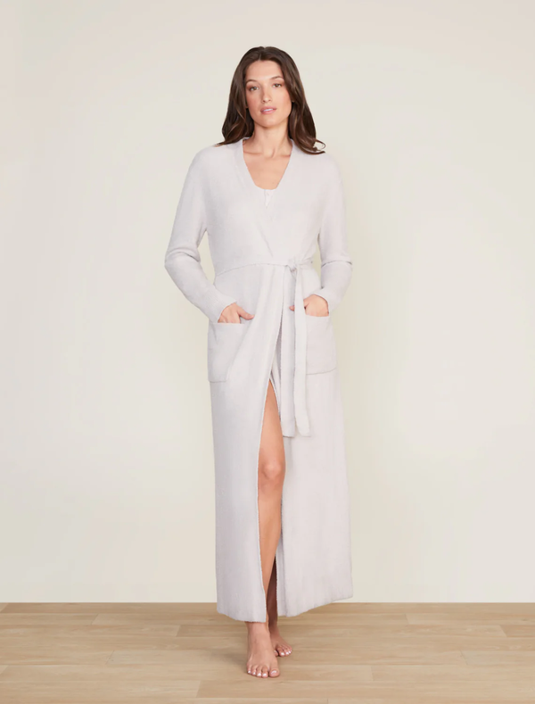Long Silver Robe Barefoot Dreams Cozychic Lite Long Robe - Silver | Garmentory