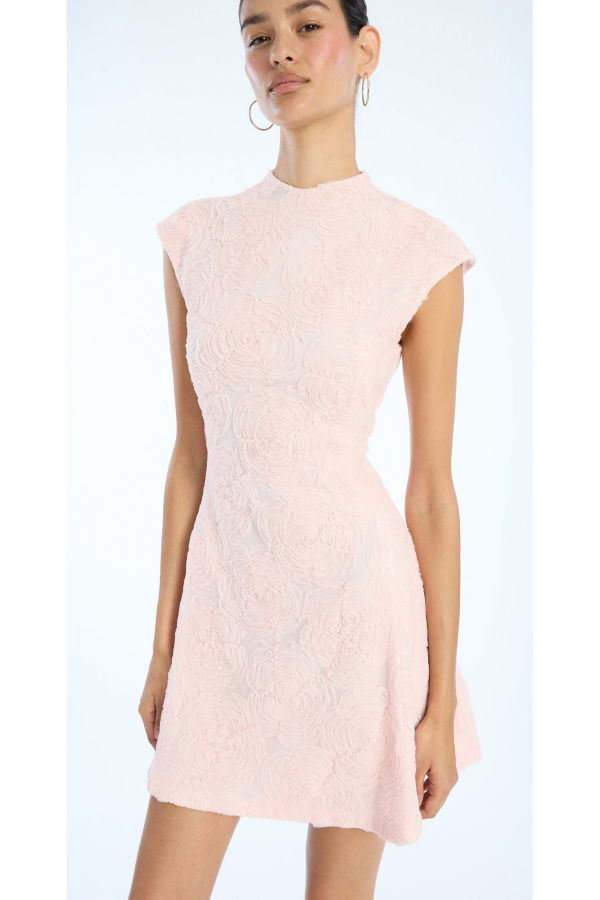 ROTATE Birger Christensen Mesh Mini Dress - Orchid Ice