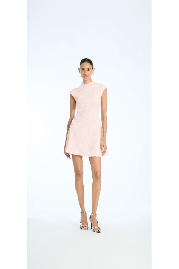 ROTATE Birger Christensen Mesh Mini Dress - Orchid Ice