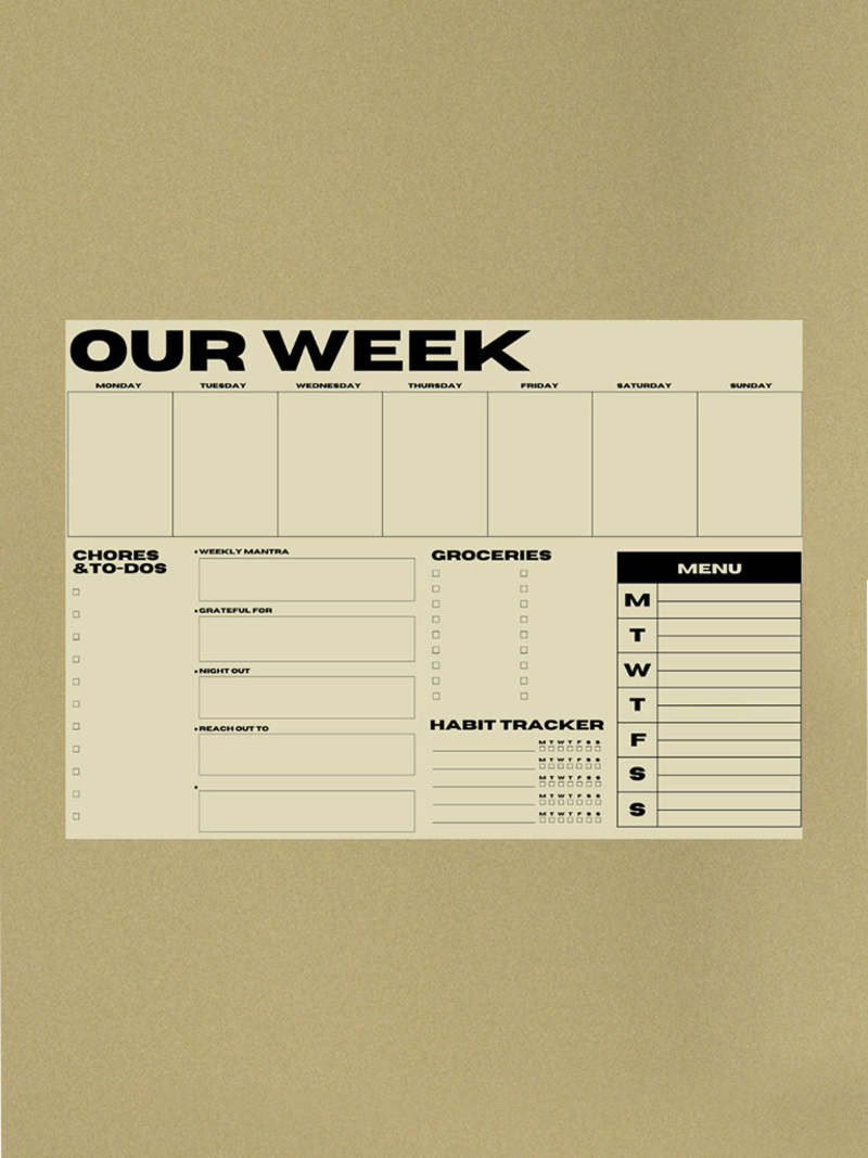 Snderhaus Our Week Planner Pad
