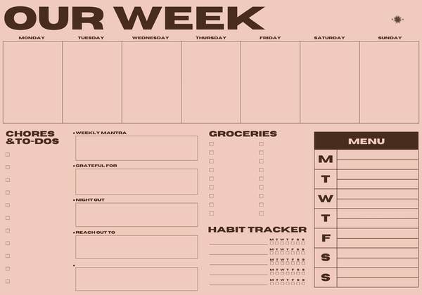 Snderhaus Our Week Planner Pad