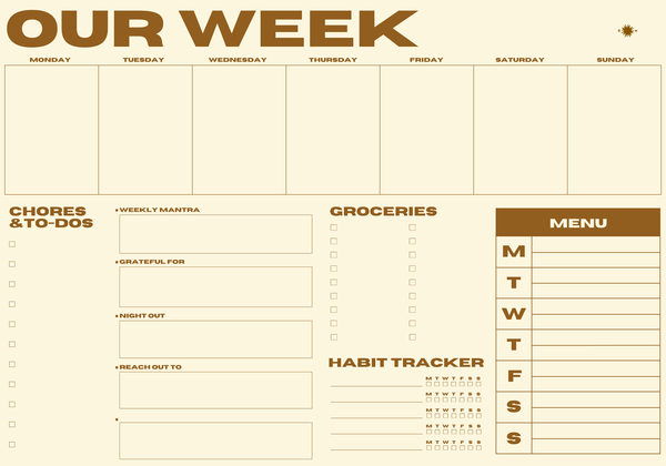 Snderhaus Our Week Planner Pad