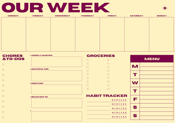 Snderhaus Our Week Planner Pad